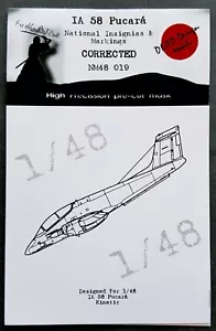 IA 58 Pucará Nat. Ins. Maschera CORRETTA per 1/48KineticM - DEAD Design NM48019 NUOVA - Foto 1 di 3