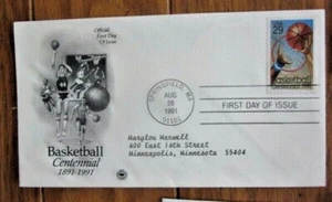 BASKETBALL CENTENNIAL 1991 PCS CACHET FDC   - Picture 1 of 1
