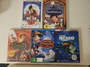 Lion King, Pinocchio, 101 Dalmatians, Finding Nemo, Ratatouille DVD Disney Reg 4 - Picture 1 of 8