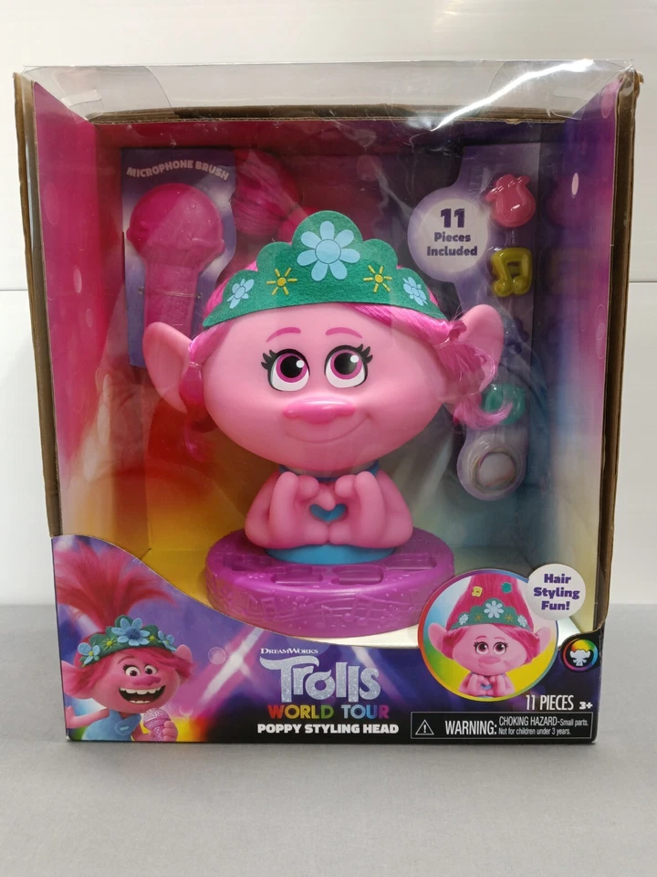 DreamWorks 2020 Trolls World Tour Poppy Styling Head. Comes With 11 Pieces Age3