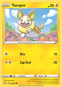 Yamper - 074/202 Sword & Shield Base Common 74/202 Pokemon Card - Picture 1 of 1