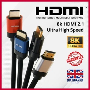 HDMI v2.1 Ultra High Speed HDR 8K/4K 48Gbps Performance Cables SkyQ/XBOX/PS4/PS5 - Picture 1 of 28