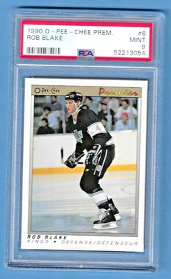 1990 O-PEE-CHEE Premier Rob Blake Kings #6 Rookie PSA 9 #52213054 HOF 2014 - Image 1 of 2