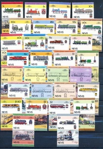 XE55921 Nevis railroads locomotives trains fine lot MNH - Picture 1 of 1