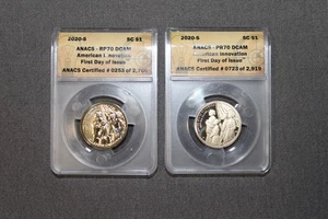 2020 SC-$1 American Innovation ANACS RP70 DCAM& PR70 DCAM see description  - Picture 1 of 4