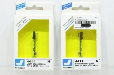 N Viessmann 2x 4411 Signal Licht und Blocksignal Konvolut OVP N92 - Image 1 of 3