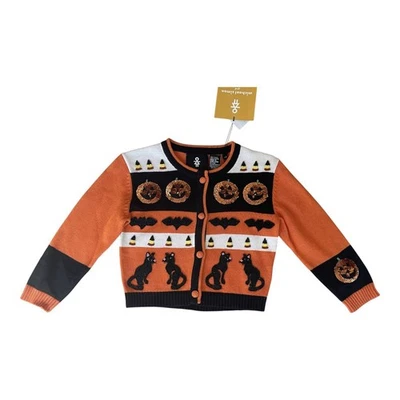 Nuevo con etiquetas Cárdigan Suéter Michael Simon Halloween Niñas 4T Tejido Vintage Lentejuelas Foto 1 de 4
