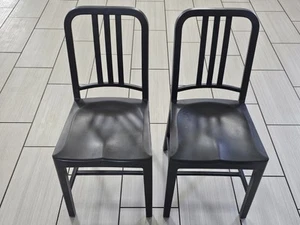 LOT OF 2 Emeco 111 Navy Chair - Gray - Made From Coca-Cola Bottles - Picture 1 of 6