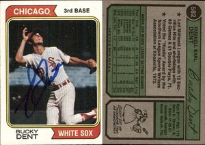 Bucky Dent Signed 1974 Topps #582 Card Chicago White Sox Auto AU Autograph Den - Picture 1 of 1
