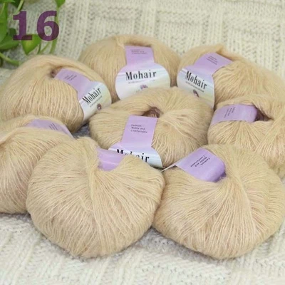 Venta Nuevo 8 BolasX25g Lujo Suave Mohair Cálido Envoltura Chal Tejido a Mano Hilo de Ganchillo 16 Foto 1 de 4