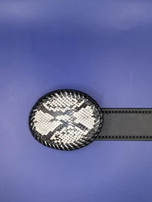 Genuine Python Snakeskin Hand laced Belt Buckle fits 1-1/4" Belt - Image 1 of 3