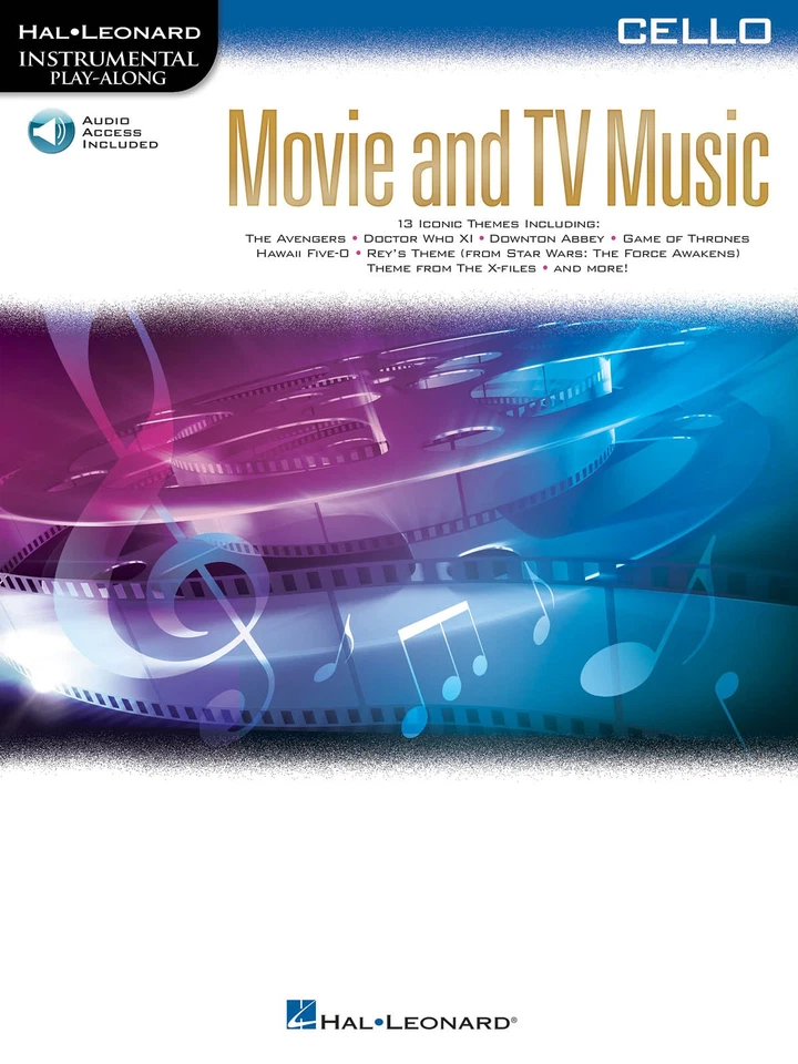 Movie & TV Music for Cello Solo Sheet Music 13 Themes Play-Along Book & Audio - Image 1 of 1
