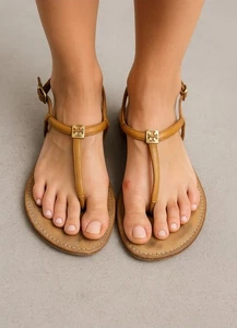 Tory Burch thong leather sandals size 8.5 - Picture 1 of 10
