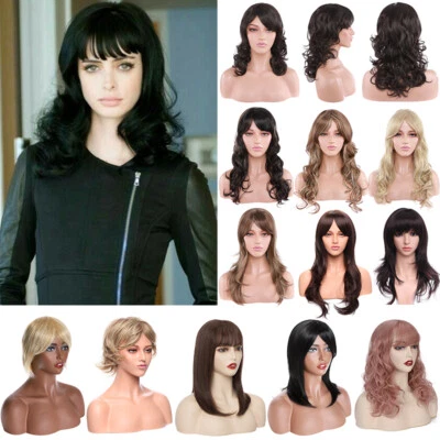 Peluca de cabello natural como humano mediana larga ombre para mujer pelucas completas rectas con flequillo Foto 1 de 4