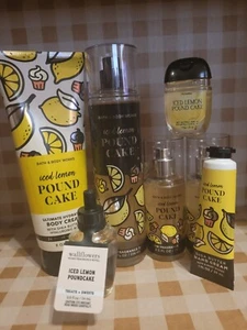 Bath & Body Works - Iced Lemon Pound Cake - 7 Pc Set - Mists Cream Lotion Hand - Picture 1 of 8