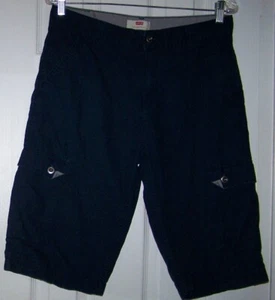 Youth Boys Size 20  LEVI'S  Cotton Flat Front  Navy Blue Cargo Shorts  Waist 30" - Picture 1 of 12