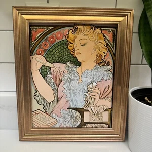 FRAMED Print Art Deco Art Nouveau Great Gatsby Vintage Alphonse Mucha Decor - Picture 1 of 3