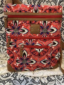 Stone Mountain Women’s Red White Blue Boho Floral Quilted Crossbody Bag