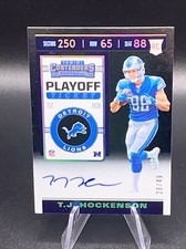 TJ Hockenson 28/49 AUTO Rookie Playoff Ticket 2019 Contenders RC Vikings T.J.