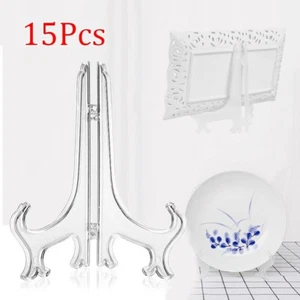 Clear Acrylic Display Stand Plate Easel Book Or Tablet Easels Flat Item Holders - Picture 1 of 12