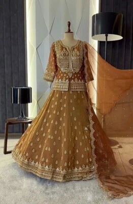 Ready To Wear Top Lehenga Pakistani Suits Indian Wedding Party Bridal Bollywood - Image 1 of 4
