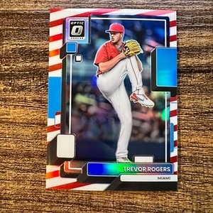 2022 Donruss Optic Trevor Rogers Freedom Prizm Parallel #37/46 Miami Marlins