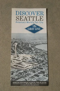Discover Seattle - America's World's Fair City - Folleto de la gira Grayline - 1962 - Imagen 1 de 3