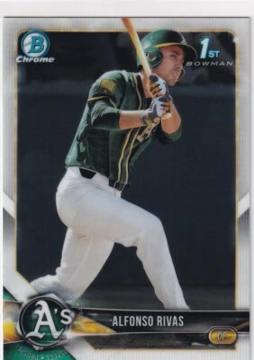 2018 BOWMAN CHROME 1ST RC ALFONSO RIVAS CHICAGO CUBS FIRST ROOKIE S4072 - Image 1 of 2