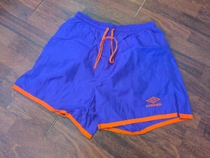 Vintage Umbro Made in USA Purple/Orange Nylon Soccer Shorts ADULT MEDIUM - Picture 1 of 8