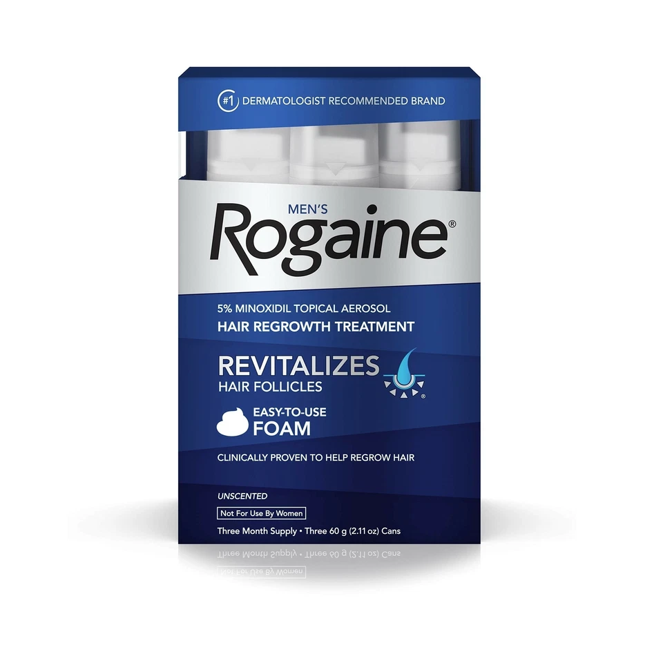 Men's ROGAINE 5 Minoxidil Foam Hair Loss Thinning Regrowth Treatment 3 Months