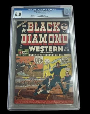 Black Diamond Western #13 CGC 6.0 1949 LT/OW PGS Lev Gleason Pub. Biro Cover - Image 1 of 4