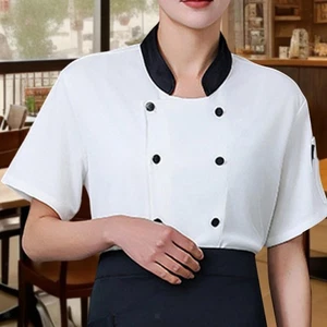 Unisex Chef Uniform Kitchen Work Clothes for Food Cafe Cooker - Picture 1 of 43