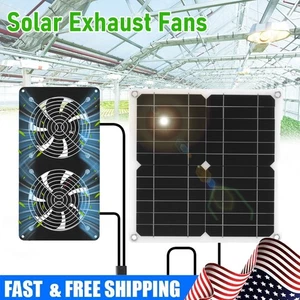 15W Solar Exhaust Fans Powered Fan for Outside Chicken Coop Pet House Greenhouse - Picture 1 of 17