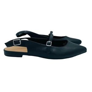 Old Navy Sandals Womens Size 9 Black Heeled Pointy Toe Slingback Comfort Shoe - Picture 1 of 11