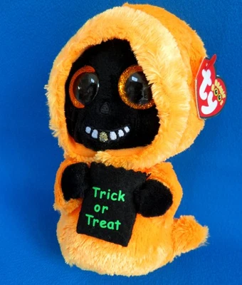 HALLOWEEN BLACK GHOST GRINNER soft toy TY BEANIE BABIES BOO 'S VINTAGE 2018 - Image 1 of 4