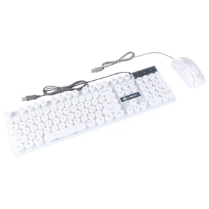 1 Set Tastiera Mouse Combo RGB retroilluminato Gaming Suspension Keyboard Mouse - Zdjęcie 1 z 12