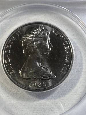 1985 New Zealand 20 Cents Graded MS 68 by ANACS - Image 1 of 4