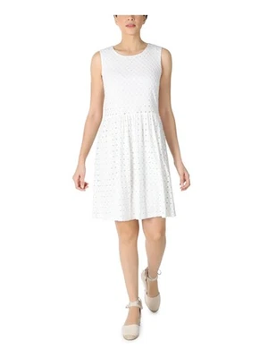 SIGNATURE BY ROBBIE BEE Womens White Lined Short Dress Petites PS - Image 1 of 4