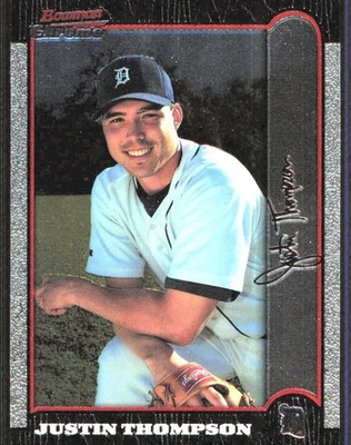 Tarjeta de béisbol 1999 Bowman cromada #289 Justin Thompson Detroit Tigers Foto 1 de 2