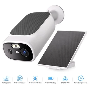 2K Solar Battery Power Wireless Security Camera Dual Band wifi Solar Battery - Picture 1 of 14
