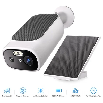 2K Solar Battery Power Wireless Security Camera Dual Band wifi Solar Battery - Image 1 of 4