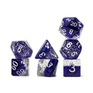 Gate Keeper Halfsies Dice Poly Set - Purple w/Silver (7) New - Picture 1 of 1