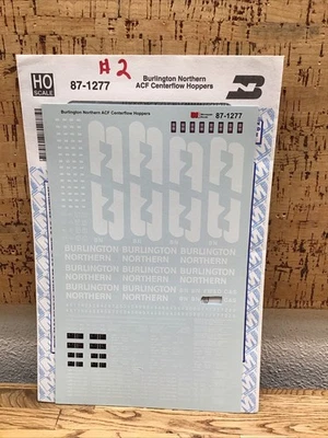 Microscale Decals HO Scale PARTIAL 87-1277:Burlington Northern ACF Centerflows#2 - Image 1 of 2