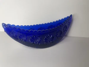 Antique Victorian Cobalt Blue Glass War of Roses Primrose Canoe by Davidson 1890 - Picture 1 of 4