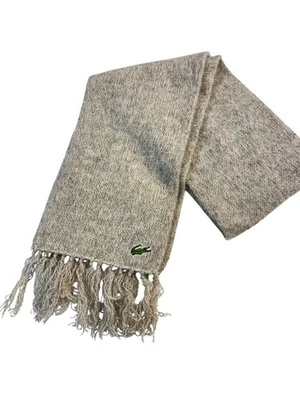 Bufanda con flecos gris Izod Lacoste vintage de los años 60 con logotipo de cocodrilo icónico Foto 1 de 4