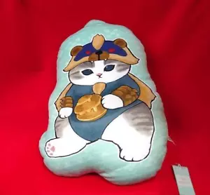 Mofusand Monster Hunter Arzuros Cat Die Cut Cushion Light Blue Capcom Japan - Picture 1 of 10