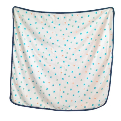 Carter's Child of Mine Monsters Swaddle Receiving White & Blue Blanket 26" X 28" - Image 1 of 4