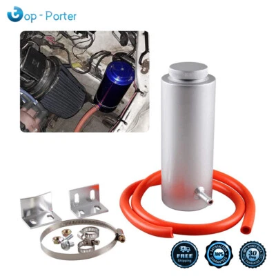 Depósito de desbordamiento de tanque de aluminio refrigerante radiador universal plateado 800 ml Foto 1 de 4