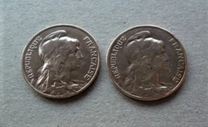 Frankreich - Daniel Dupuis - 2x 10 Centimes 1902 und 1907 - Bild 1 von 6