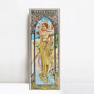 Framed Canvas Giclee Print Brightness of Day by Alphonse Mucha Wall Art  - Picture 1 of 17